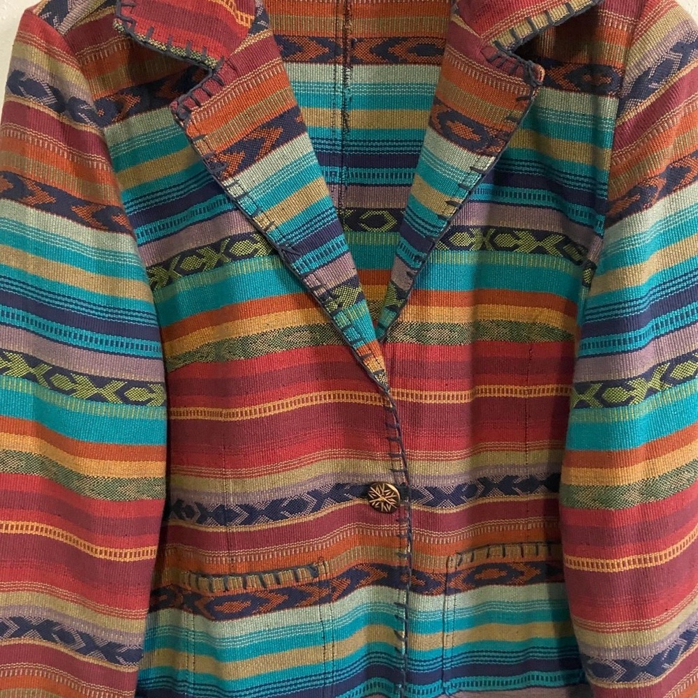 Vintage Tapestry Vibrant Multicolored
Patterned Blazer - Picture 4 of 7